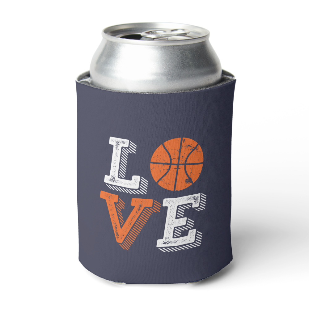 I Love Basketball Sports Games Fan Can Cooler