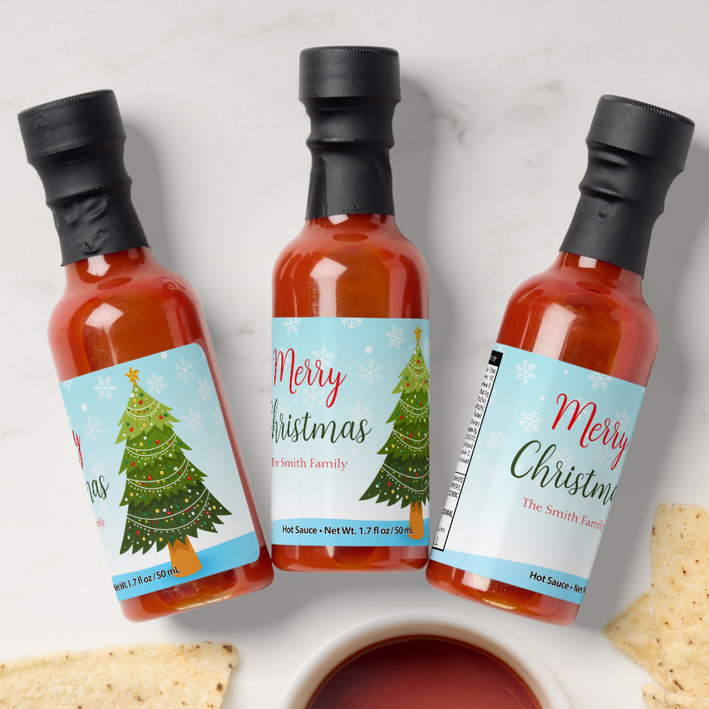 Bright Winter Merry Christmas Tree Hot Sauces