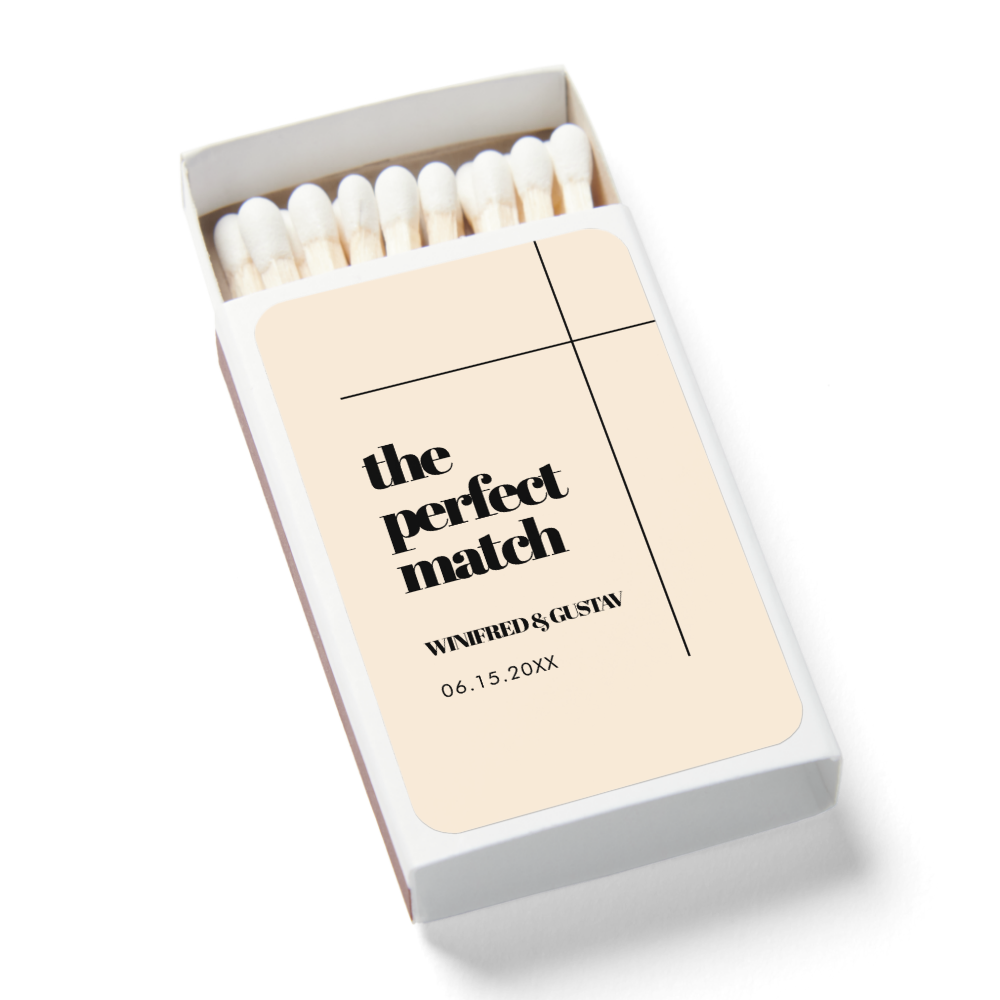 The perfect match Elegant & chic wedding matchbox