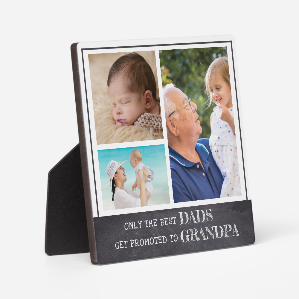 Best Dads Get Promoted To Grandpa 3 Photo Collage Plaque