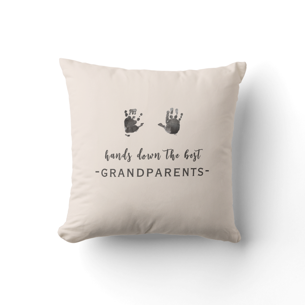 Custom Handprints Best Grandparents Throw Pillow