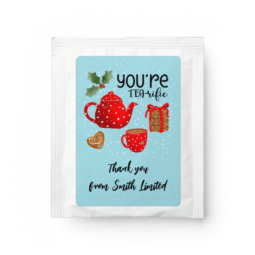 You're tea-riffic volunteer staff christmas thanks tea bag drink mix