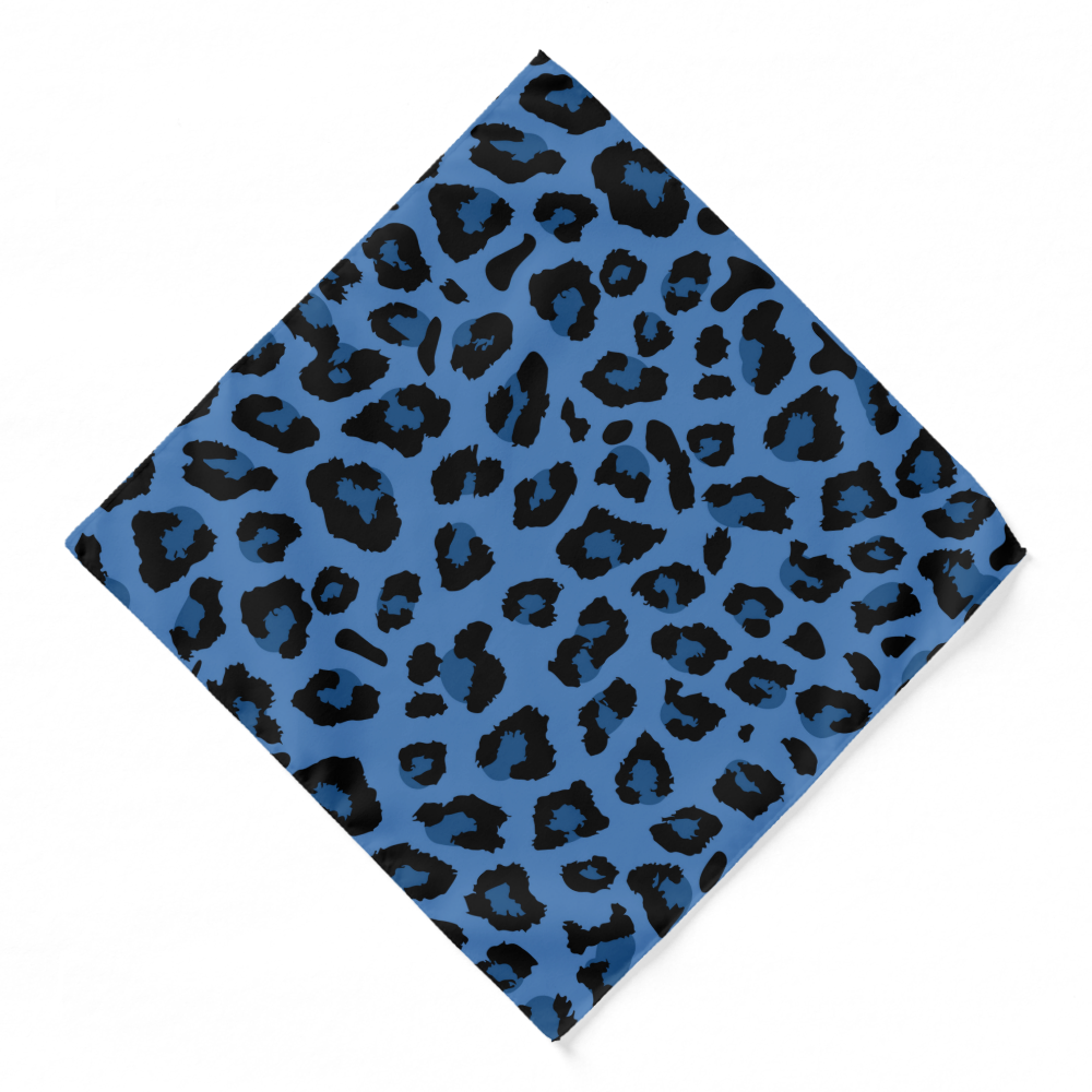 Blue Leopard Print Dog Bandana
