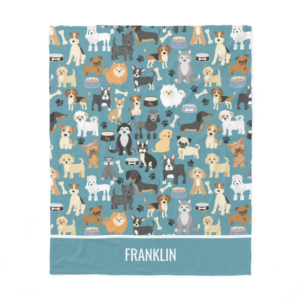 Cute Little Puppy Dog Pet Pattern Fleece Blanket
