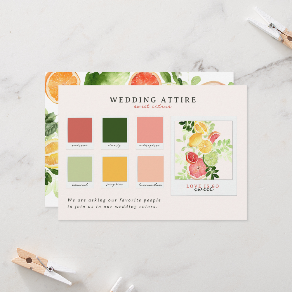 Wedding Attire | Citrus Color Palette Invitation