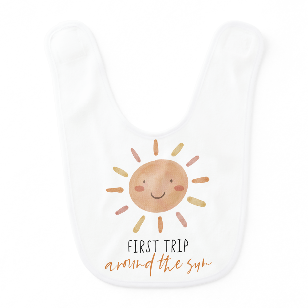 First Trip Around The Sun 1st Birthday Baby Bib