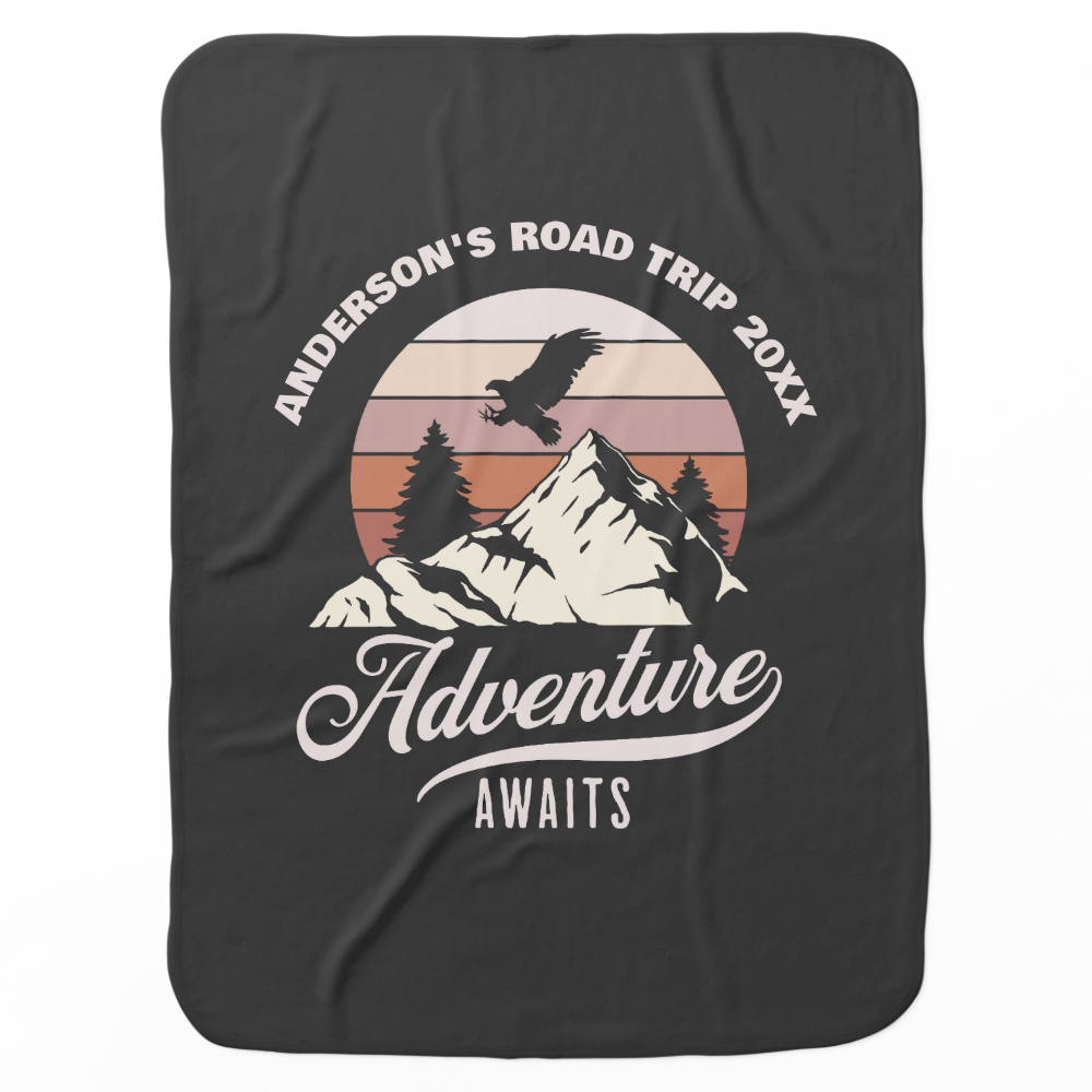 Family Road Trip Summer Vacation Mountains Vintage Baby Blanket
