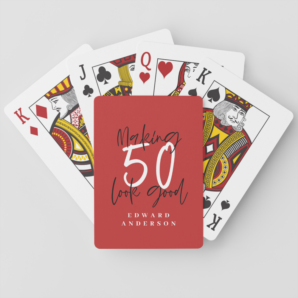 Making 50 look good chic colorful birthday playing cards
