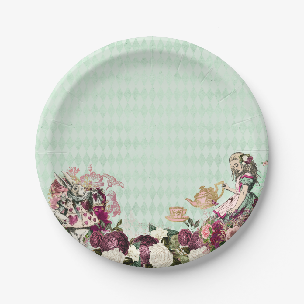 Alice in Wonderland Tea Party Paper Plates
