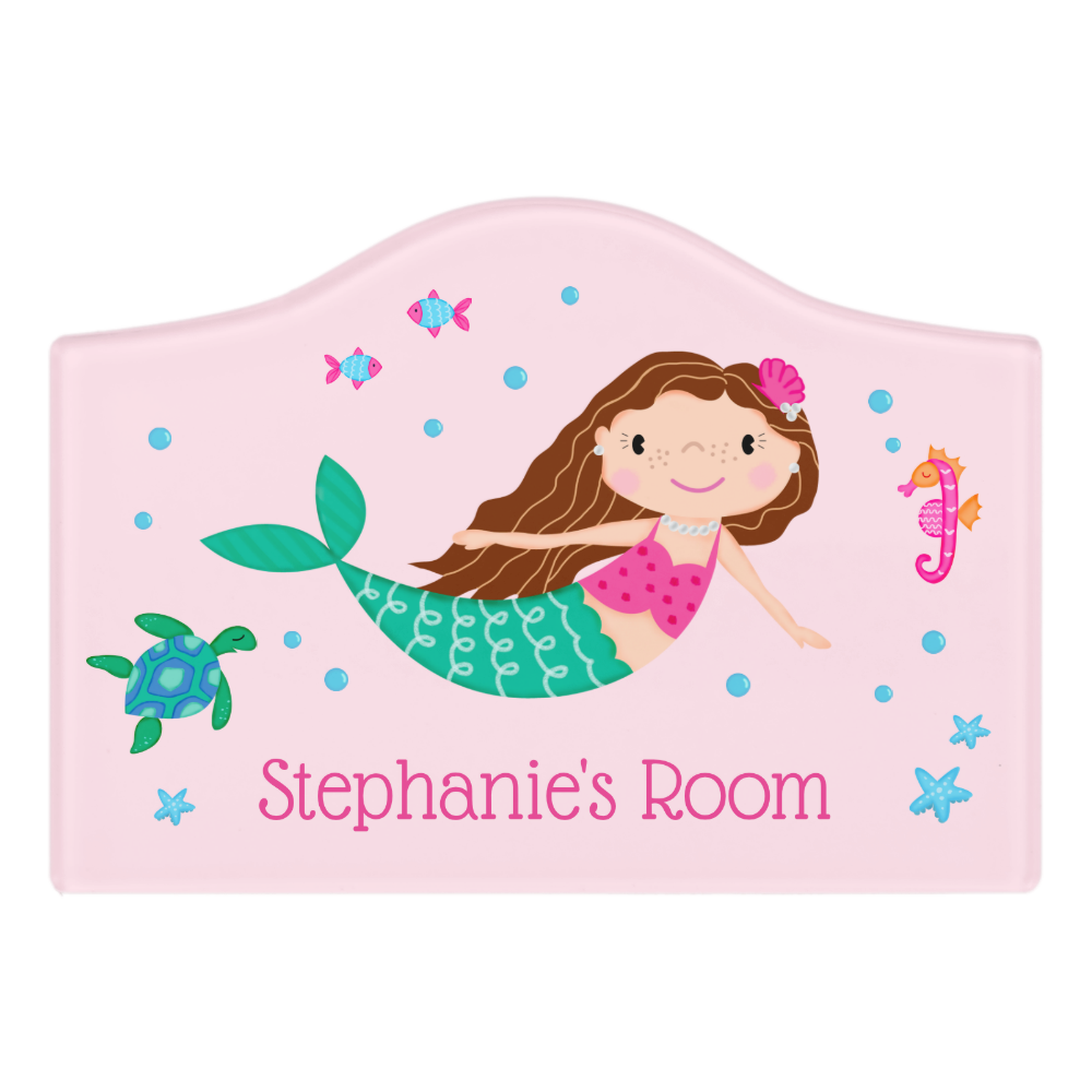 Mermaid Under The Sea Personalized Pink Door Sign