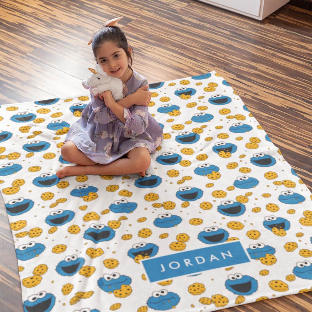 Cookie Monster | C is for Cookie Pattern Fleece Blanket
