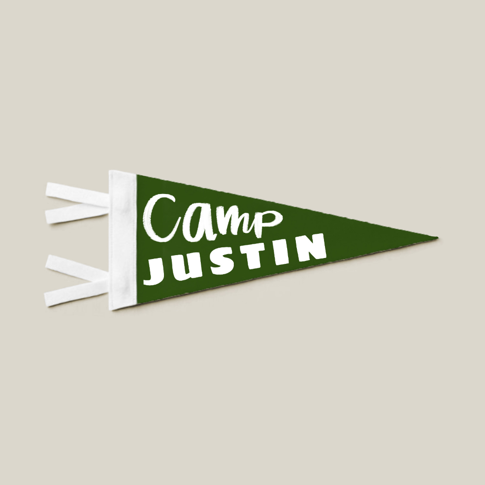 Camp Personalized Kids Pennant Flag
