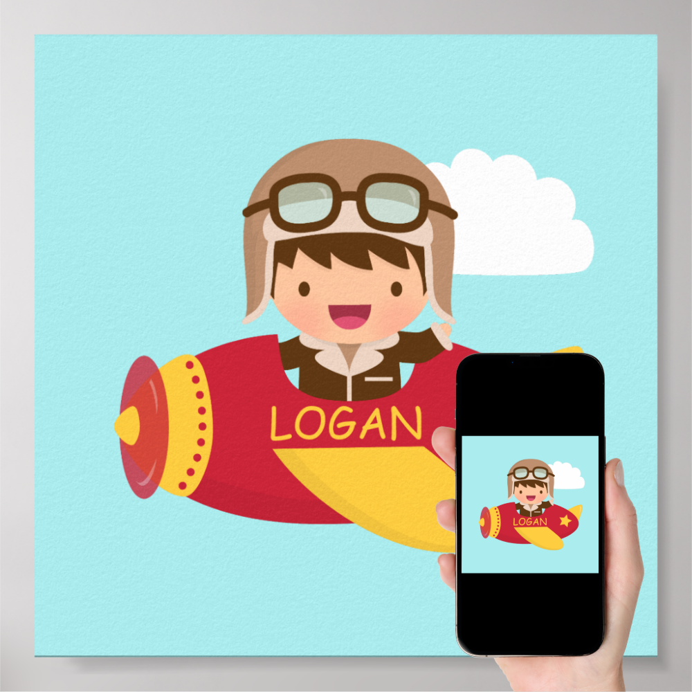 Cute Aviator Boy Airplane Boys Room Decor