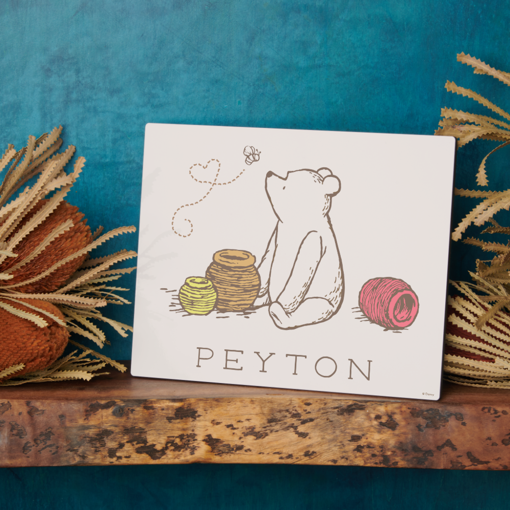 Personalized Classic Pooh and Honey Pots Plaque