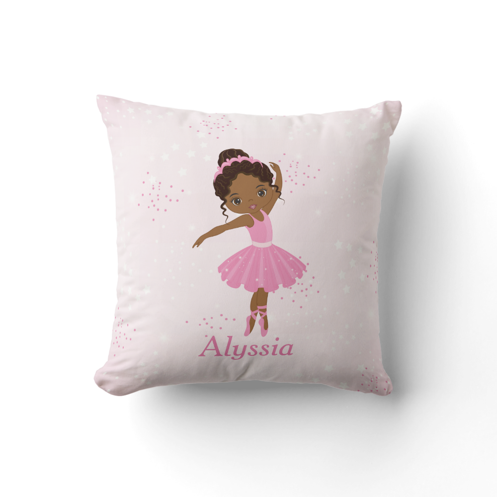 African American Beautiful Ballerina Throw Pillow
