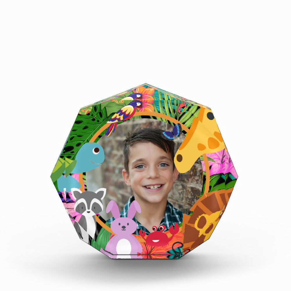 Zoo Wild Animal Jungle Safari Kids Birthday Photo Block
