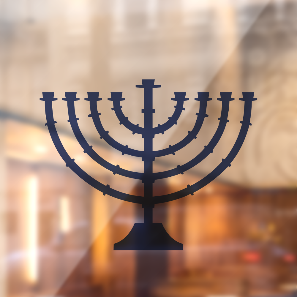 Menorah Hannukah Window Cling
