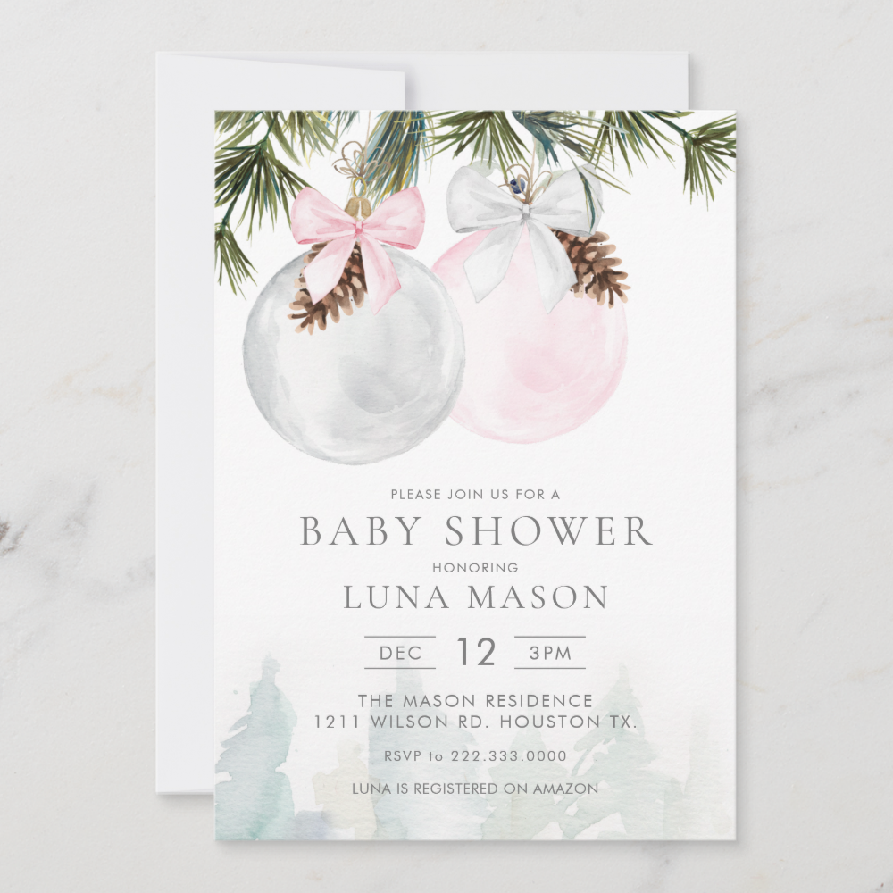 Winter Girl Baby Shower Invitation
