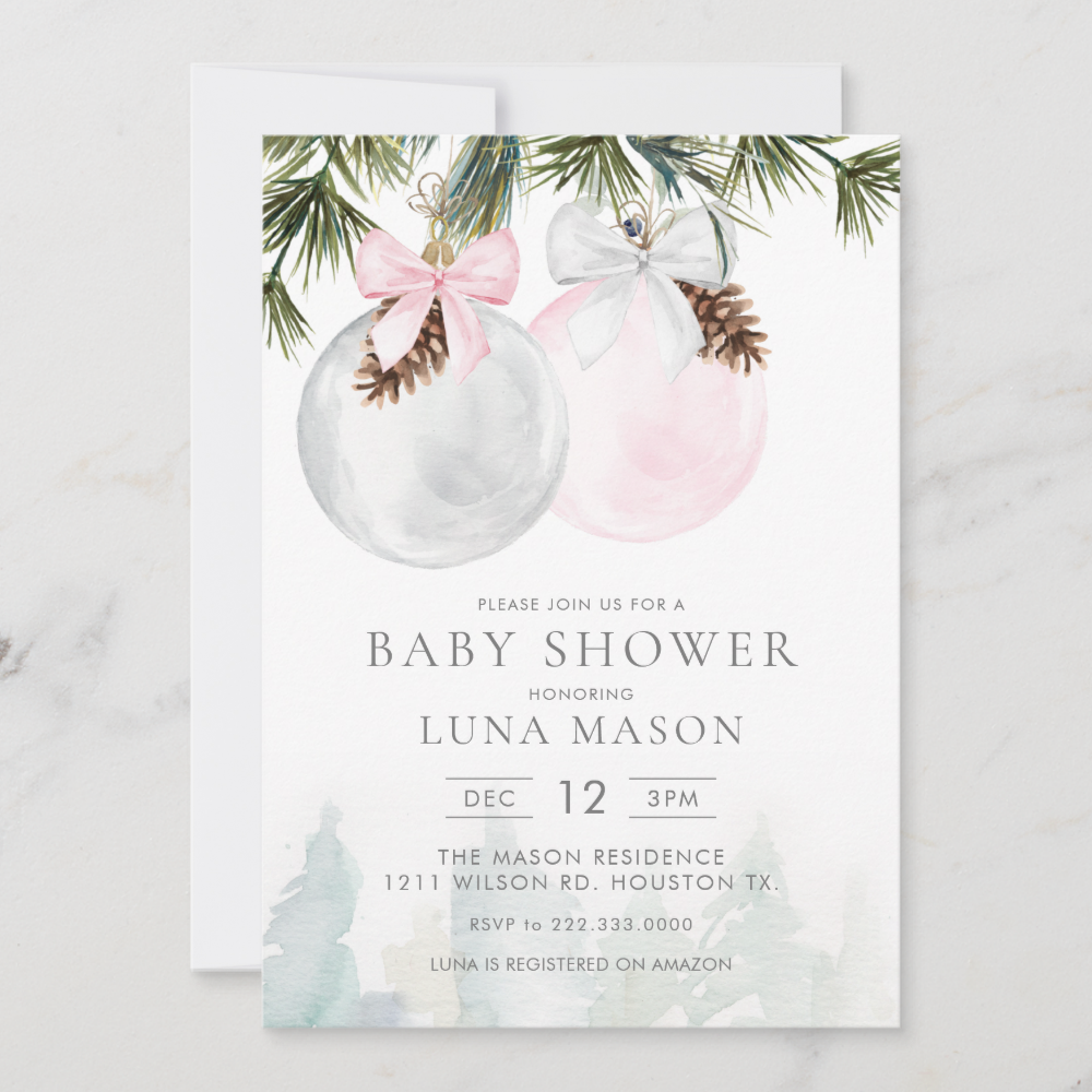 Winter Girl Baby Shower Invitation