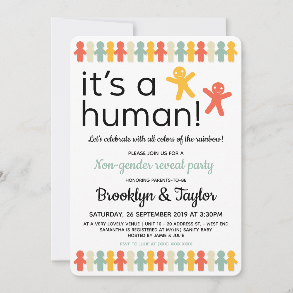 It's A Human - Non Gender Reveal - Baby Shower Invitation