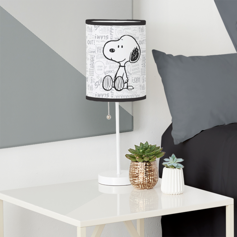 PEANUTS | Snoopy on Black White Comics Table Lamp
