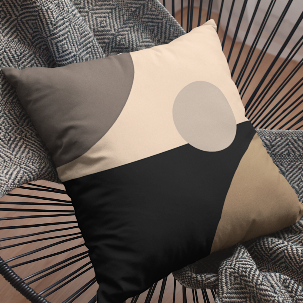 Chic Abstract Geometric Circles Art Pattern Outdoor Pillow
