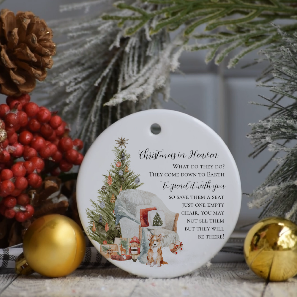 Christmas in Heaven | Photo Memorial Ceramic Ornament
