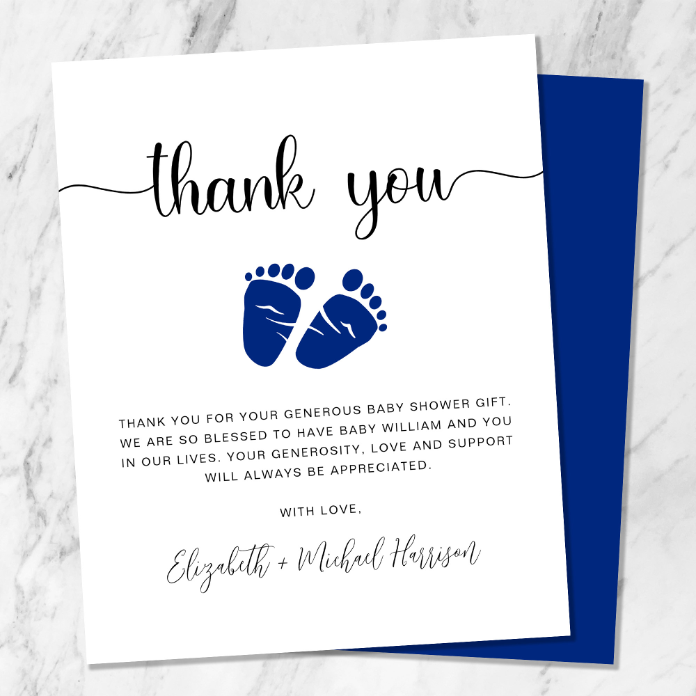 Budget Baby Boy Shower Thank You Card
