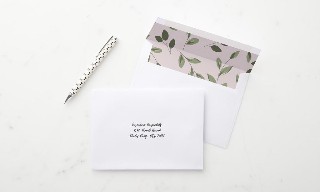 Envelope Liner with Addressing