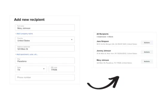 Import recipients using the Zazzle Connections Address Book.