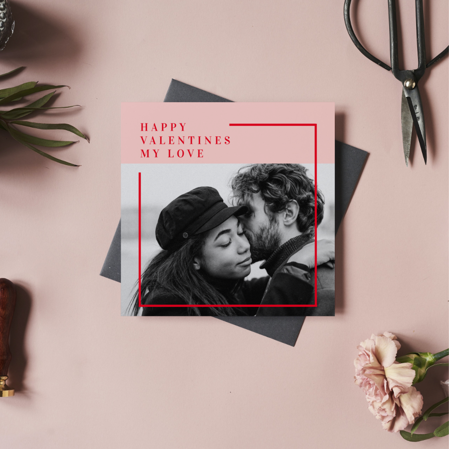 Modern Photo | Red & Pink Happy Valentines Gift