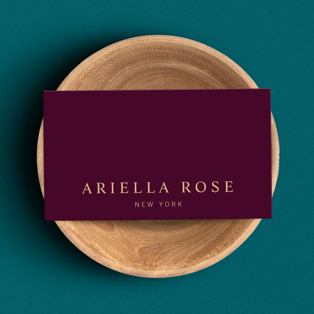 Modern Elegant Professional Burgundy Wine Color Business Card