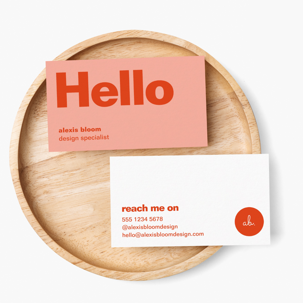 Hello Retro Modern Red and Pink Stylish Trendy Business Card
