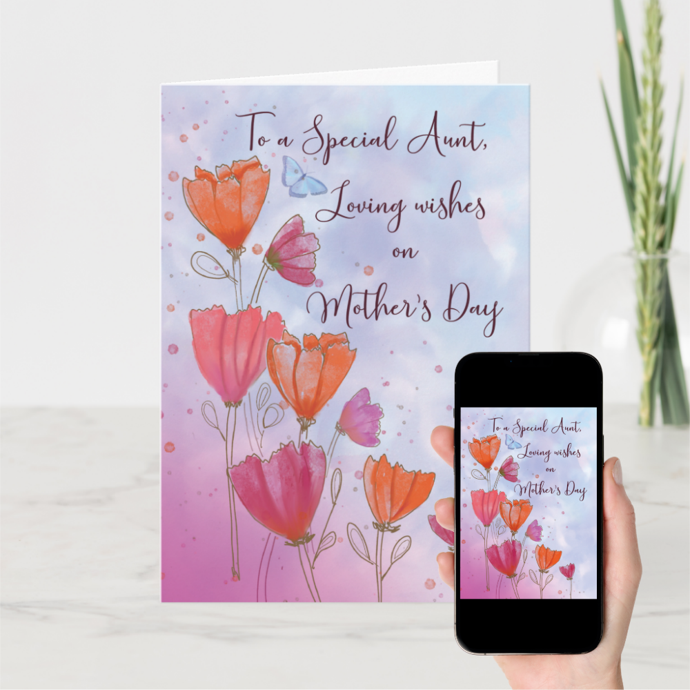 To Aunt Mothers Day Love with Orange Card