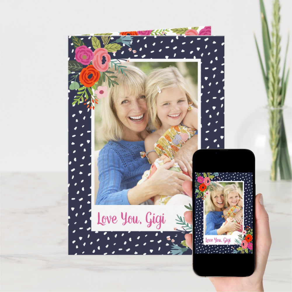 Bright Floral Mother's Day Photo Card for Grandma