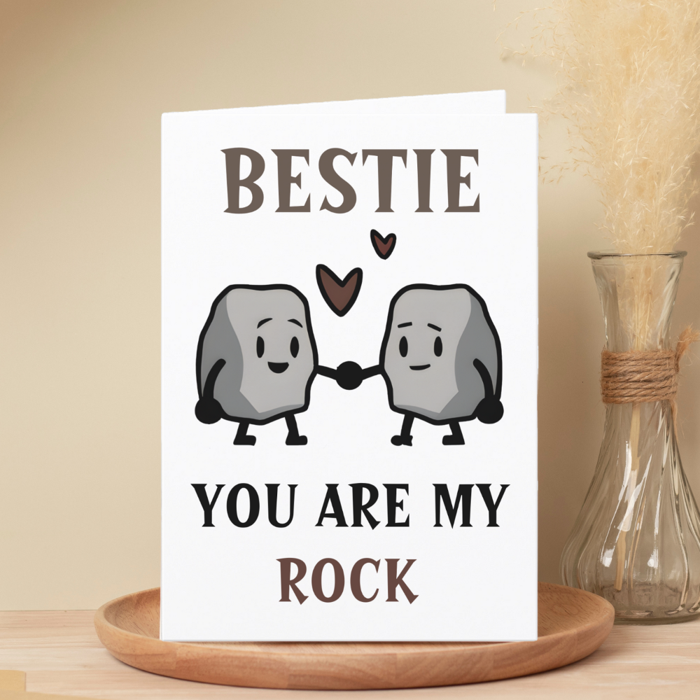 Funny Rock Pun Joke Humor Friend Happy Birthday Thank You Card
