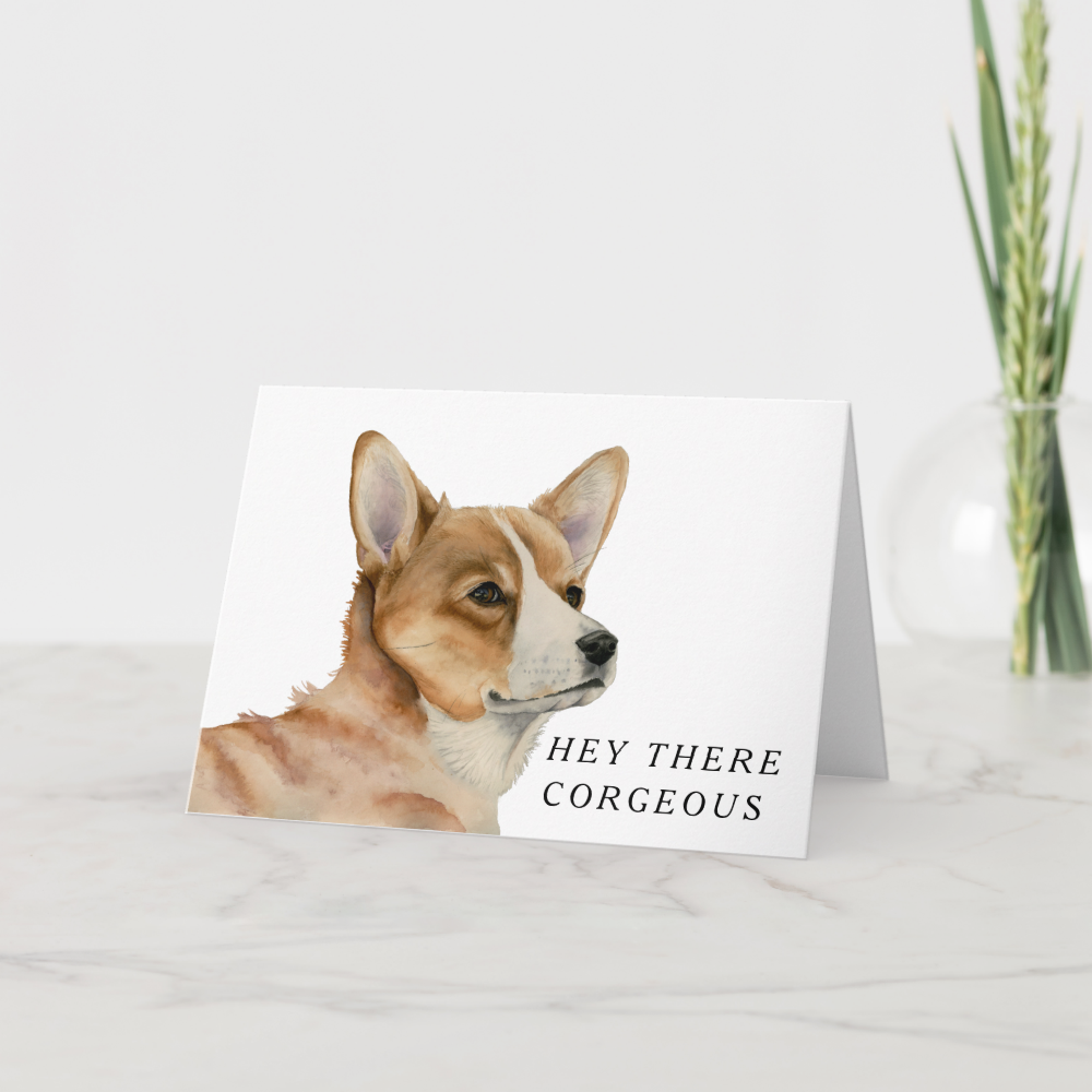 Funny Corgi Dog Happy Birthday Corgeous Card
