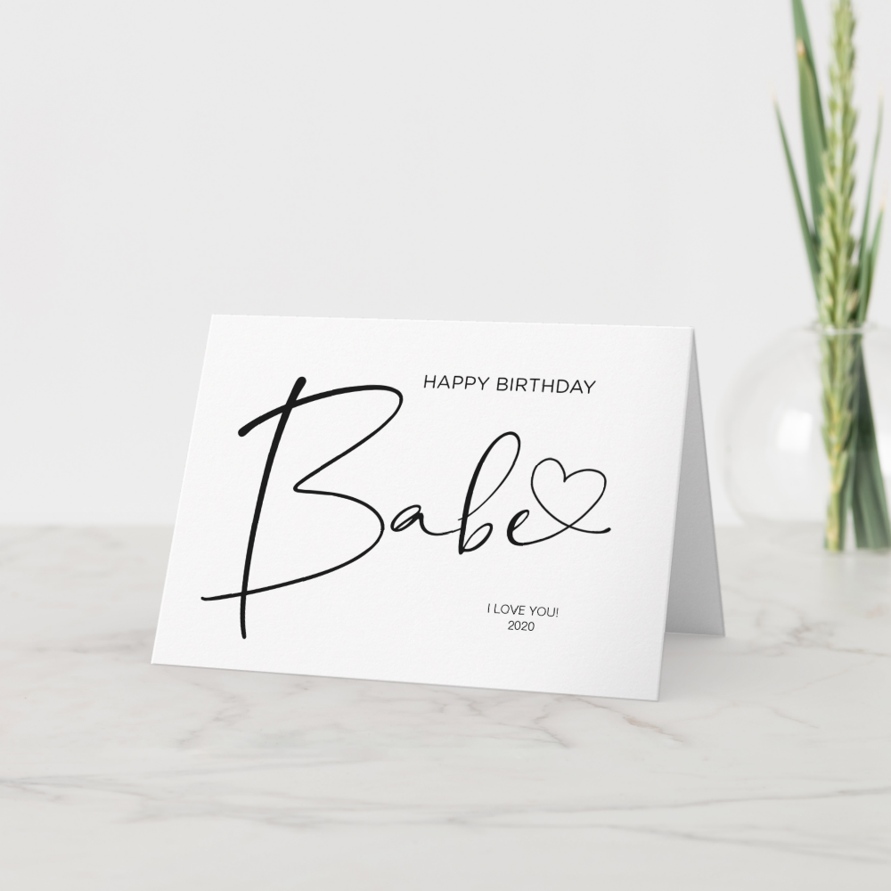 Happy Birthday Babe Gift for Boyfriend Girlfriend Card
