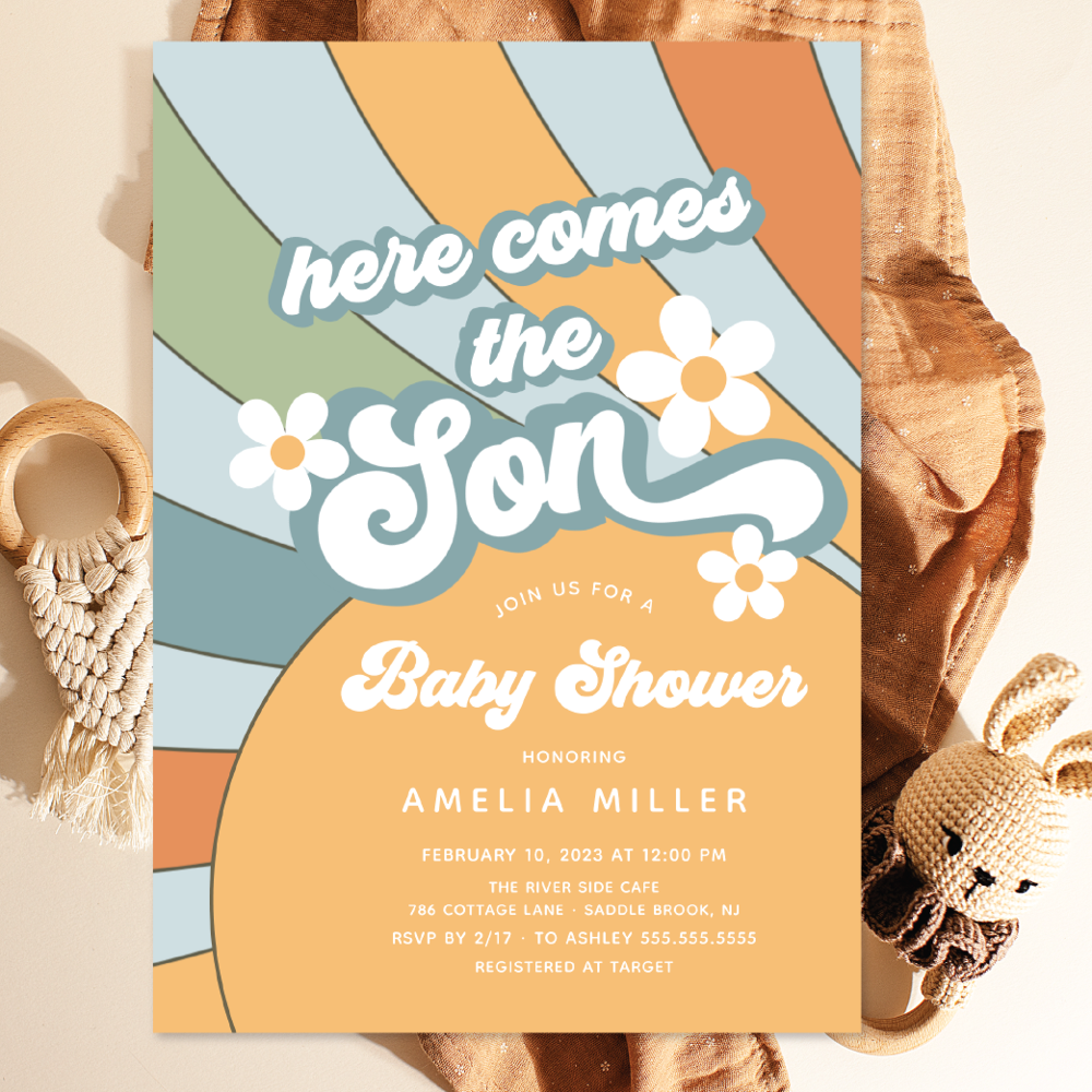Here Comes The Son Baby Shower Invitation
