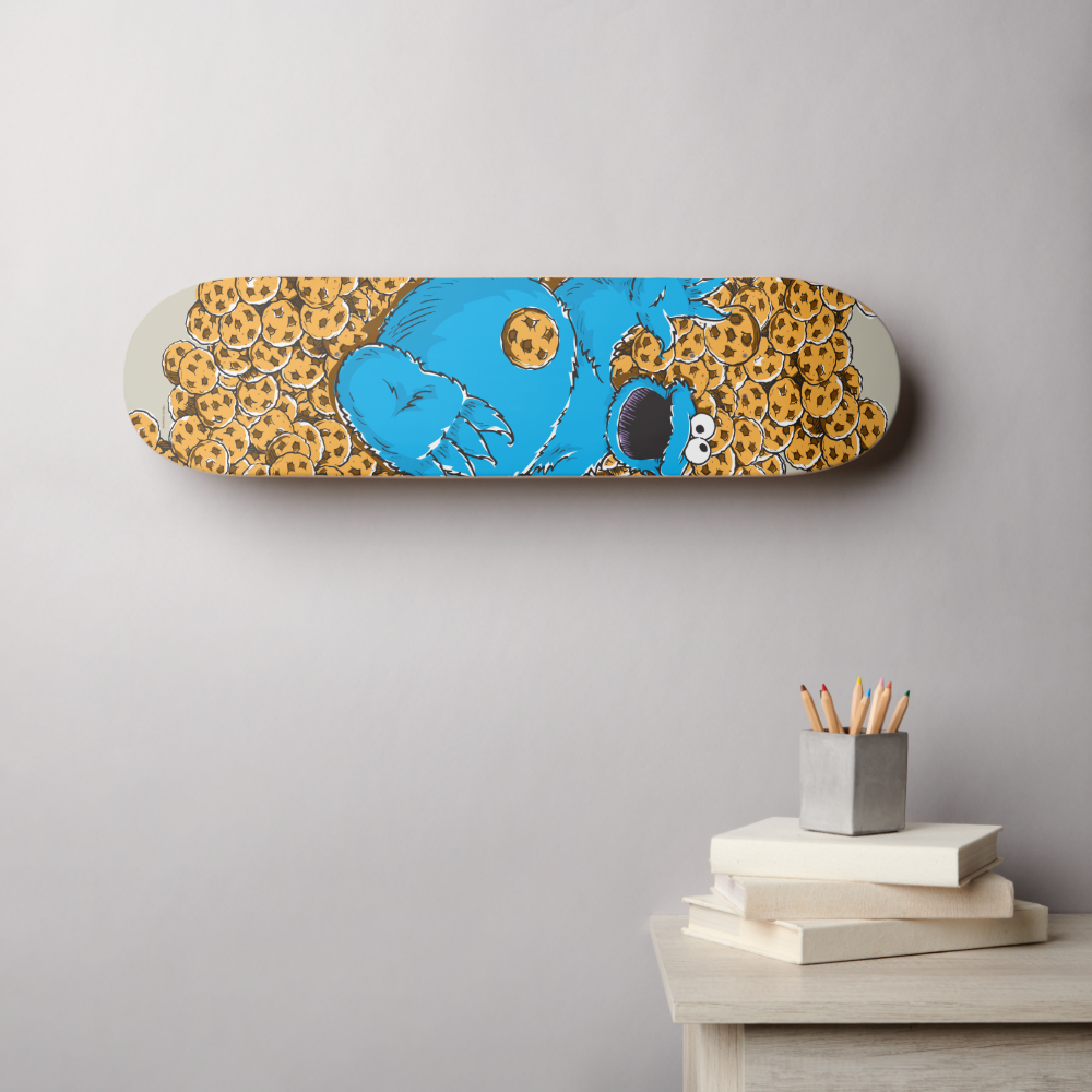 Vintage Cookie Monster and Cookies Skateboard