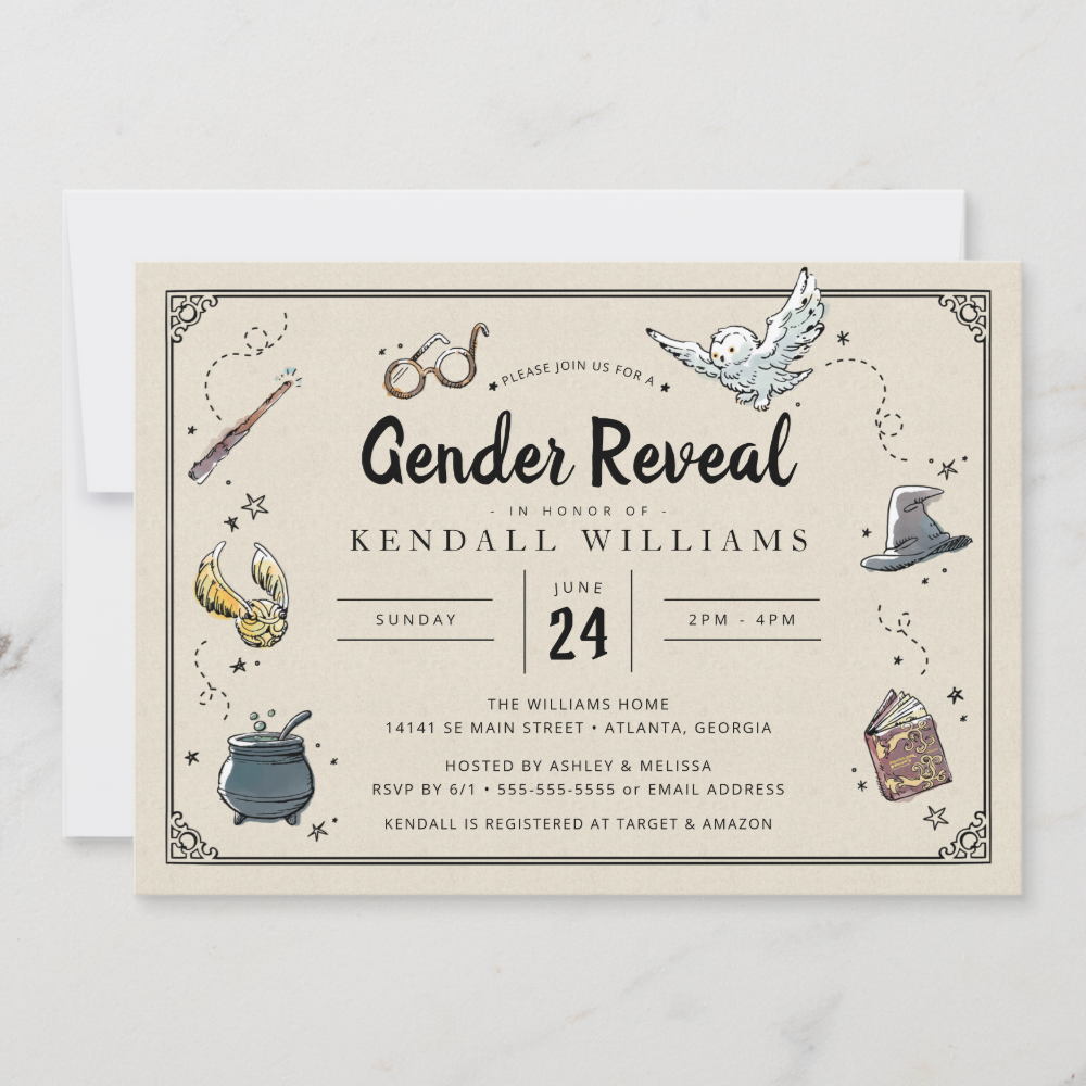 Harry Potter | Gender Reveal Baby Shower Invitation