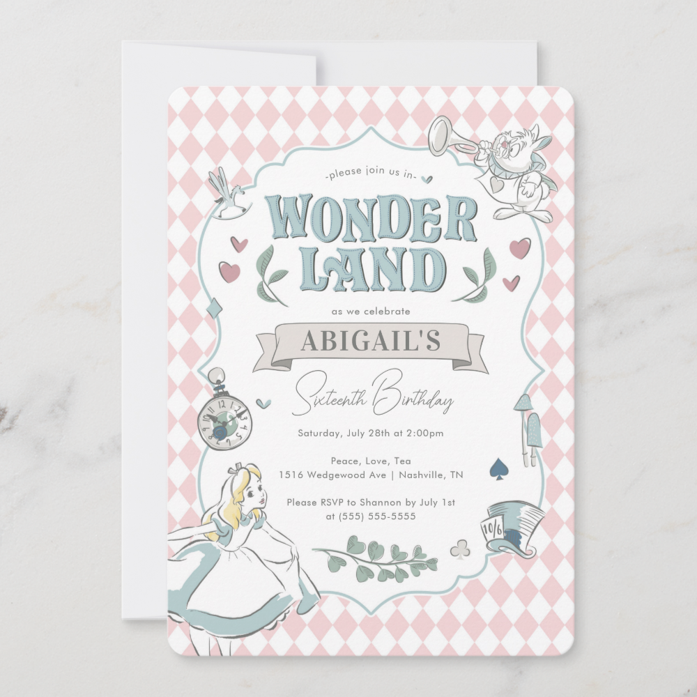 Alice in Wonderland | Tea Party Birthday Invitation
