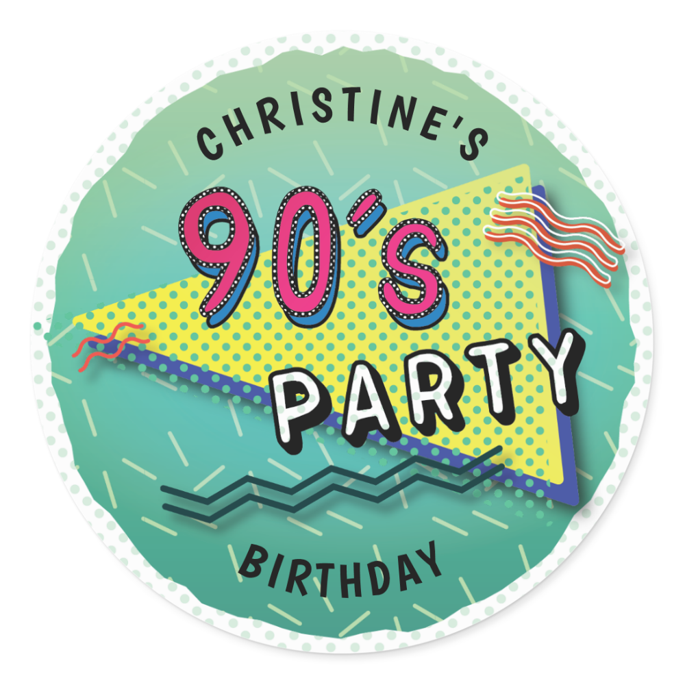 90's PARTY Theme Pattern Stickers
