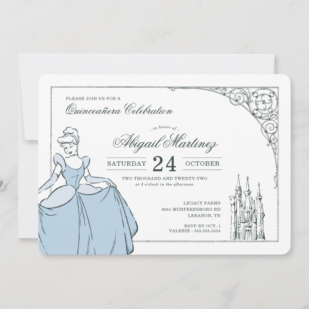 Cinderella Castle | Fairy Tale Quinceanera Invitation
