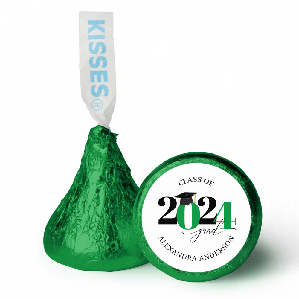 Class of 2024 Graduate Modern Tyopgraphy Green Hershey®'s Kisses®