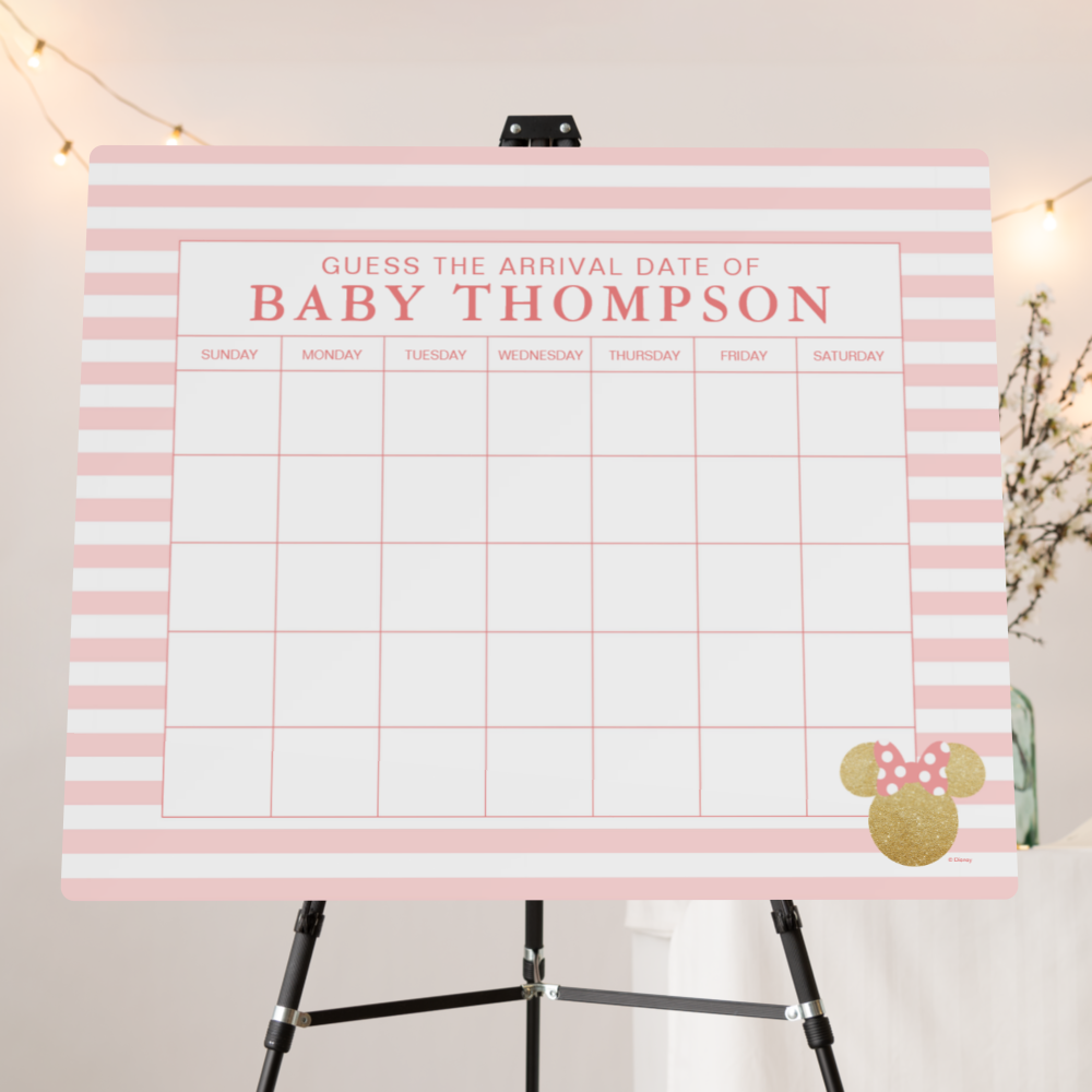 Minnie Mouse Baby Shower Guess the Due Date Poster