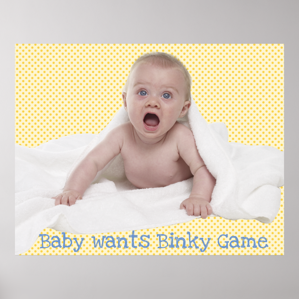 Pin the Pacifier on Baby Shower Game Poster
