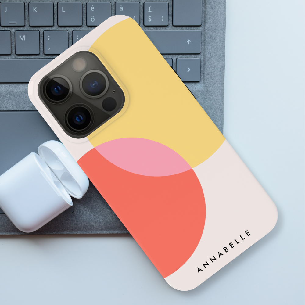 Modern Abstract Circles Red Yellow Pink Minimalist Case-Mate iPhone Case
