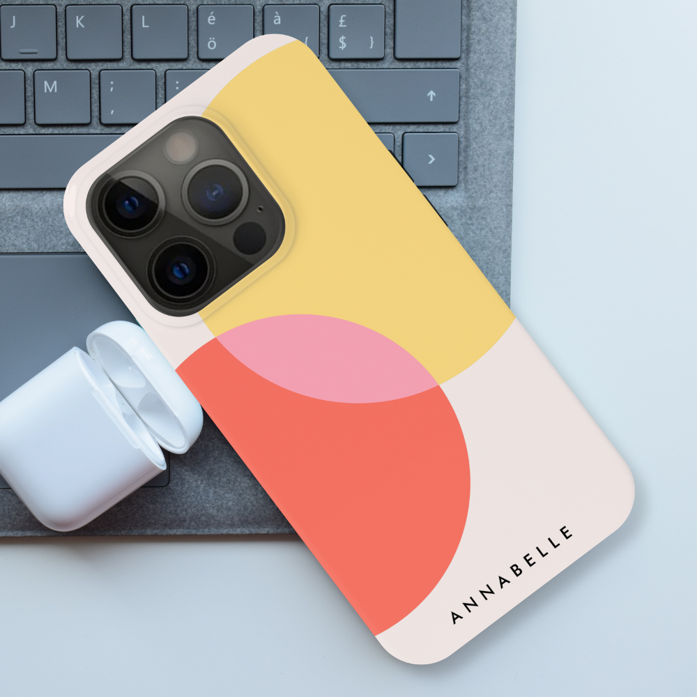 Modern Abstract Circles Red Yellow Pink Minimalist Case-Mate iPhone Case
