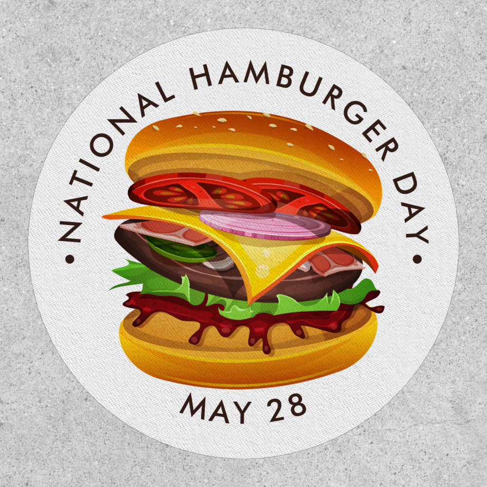 National Hamburger Day Button Patch